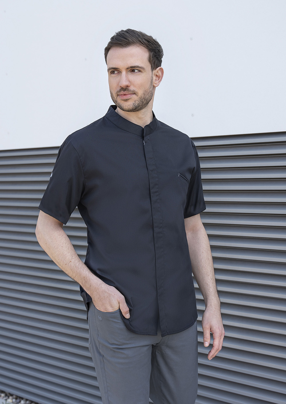 Kochjacke Herren Schwarz – Kurzarm Kochjacke Modern-Touch