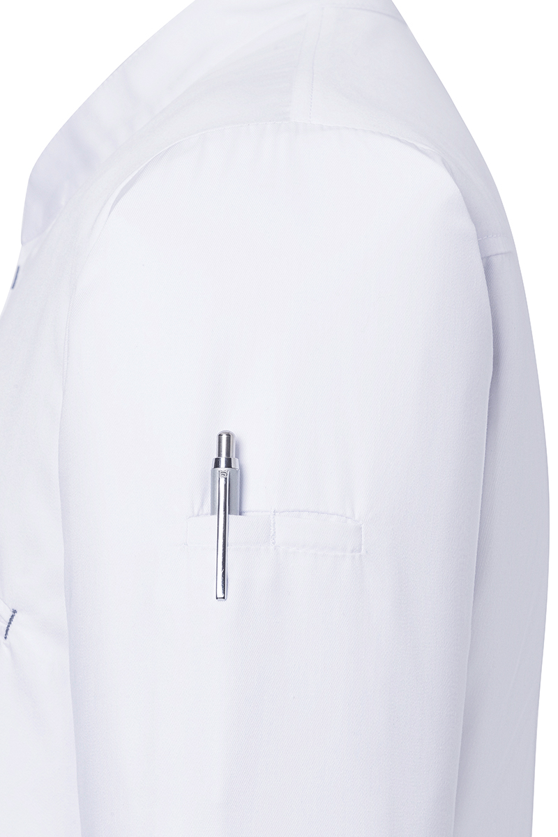 Kochjacke Herren Weiß – Kurzarm Kochjacke Modern-Touch, Detailansicht