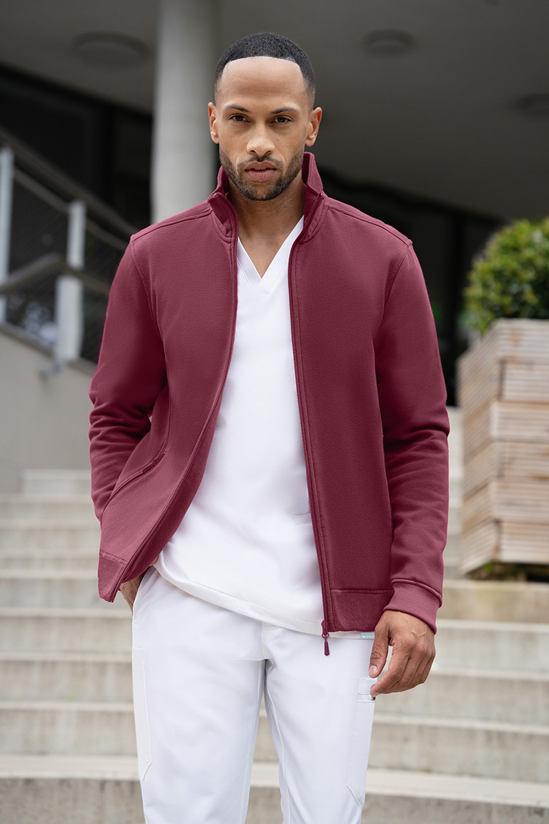 Sweatjacke Herren Aubergine – Herren Workwear Sweatjacke Soft-Face