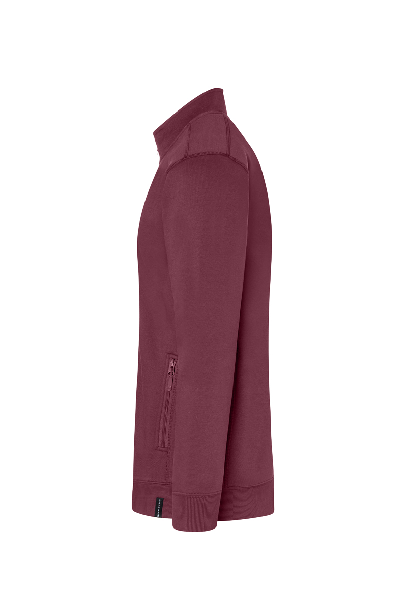 Sweatjacke Herren Aubergine – Herren Workwear Sweatjacke Soft-Face, Detailansicht