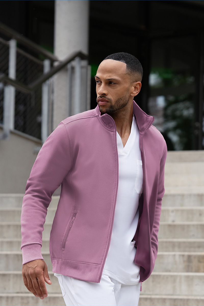 Sweatjacke Herren Dunkelrosa – Herren Workwear Sweatjacke Soft-Face