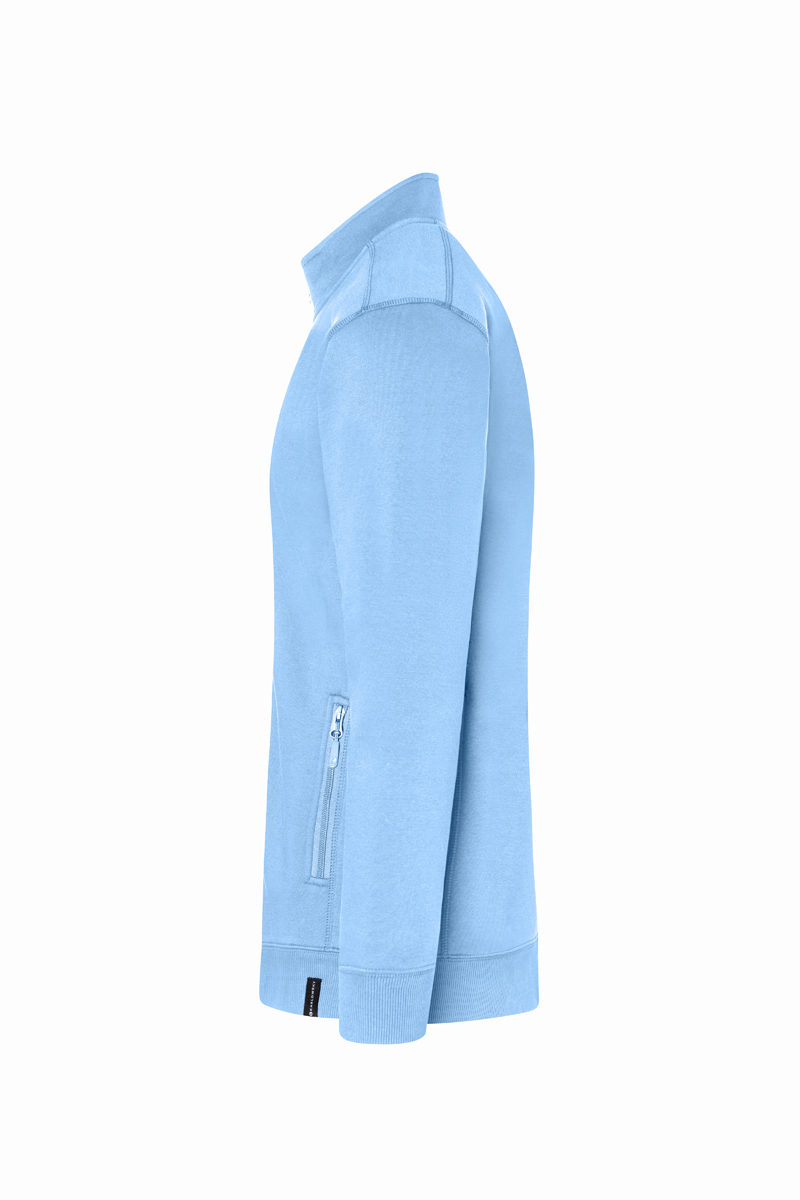 Sweatjacke Herren Eisblau – Herren Workwear Sweatjacke Soft-Face, Detailansicht