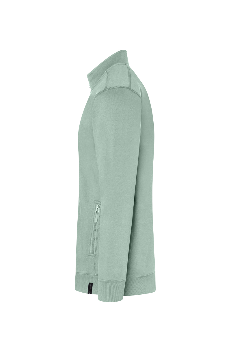 Sweatjacke Herren Pistaziengrün – Herren Workwear Sweatjacke Soft-Face, Detailansicht