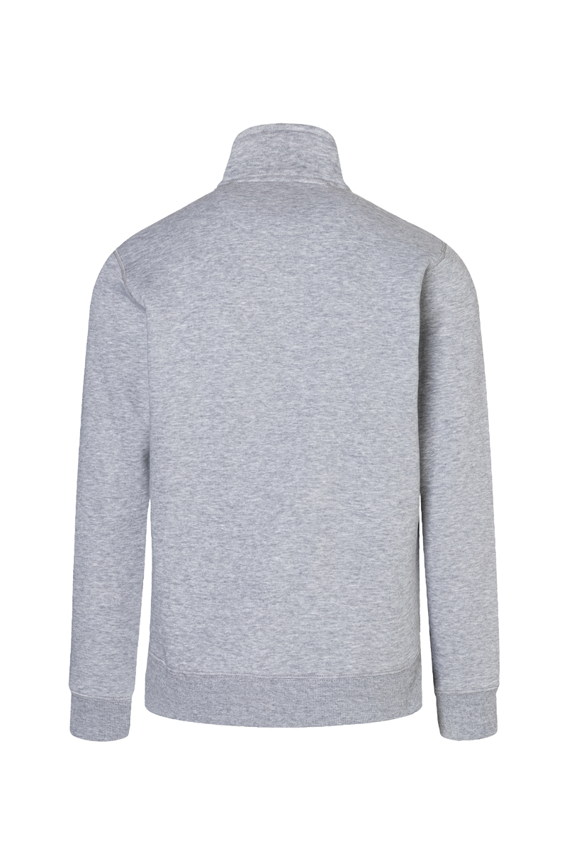 Sweatjacke Herren Platingrau meliert – Herren Workwear Sweatjacke Soft-Face, Detailansicht