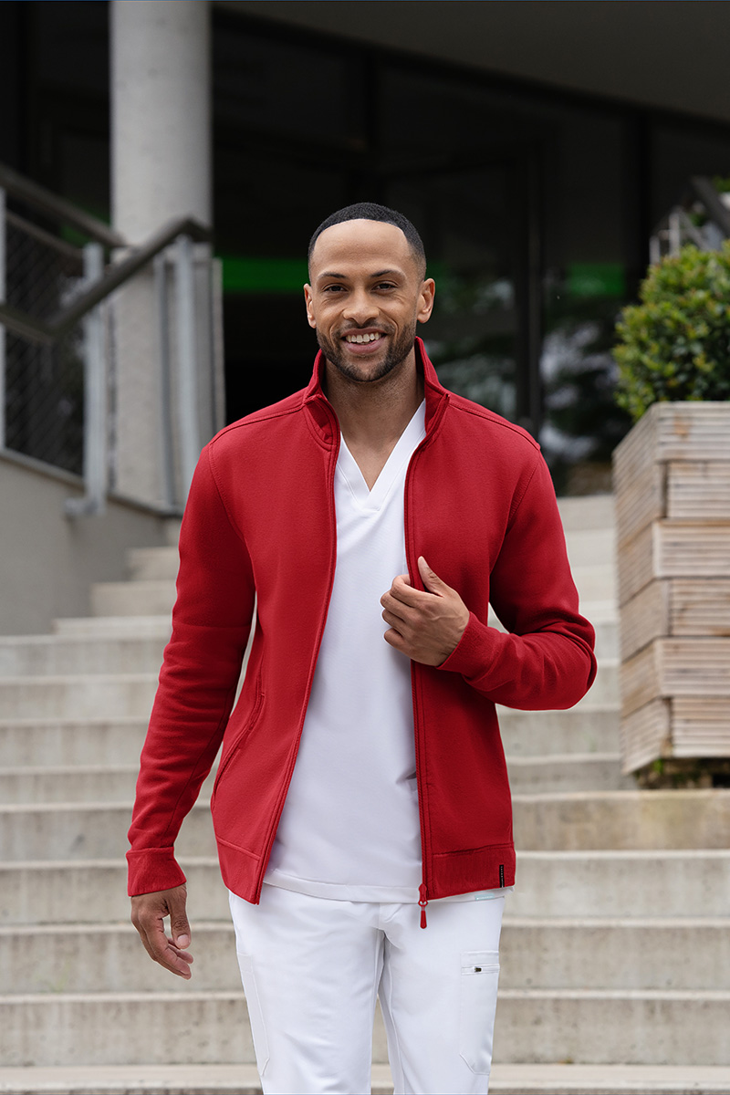 Sweatjacke Herren Rot – Herren Workwear Sweatjacke Soft-Face
