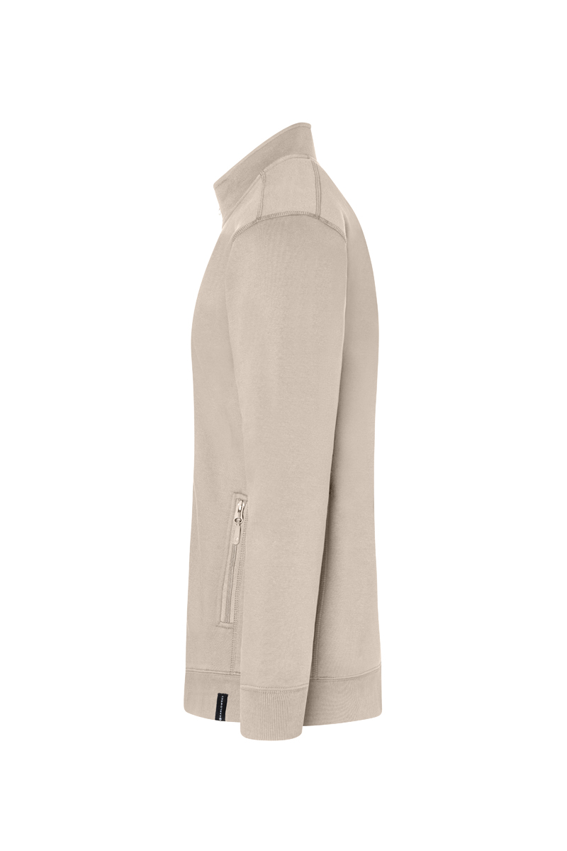 Sweatjacke Herren Sand – Herren Workwear Sweatjacke Soft-Face, Detailansicht