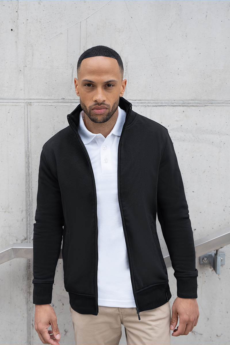 Sweatjacke Herren Schwarz – Herren Workwear Sweatjacke Soft-Face