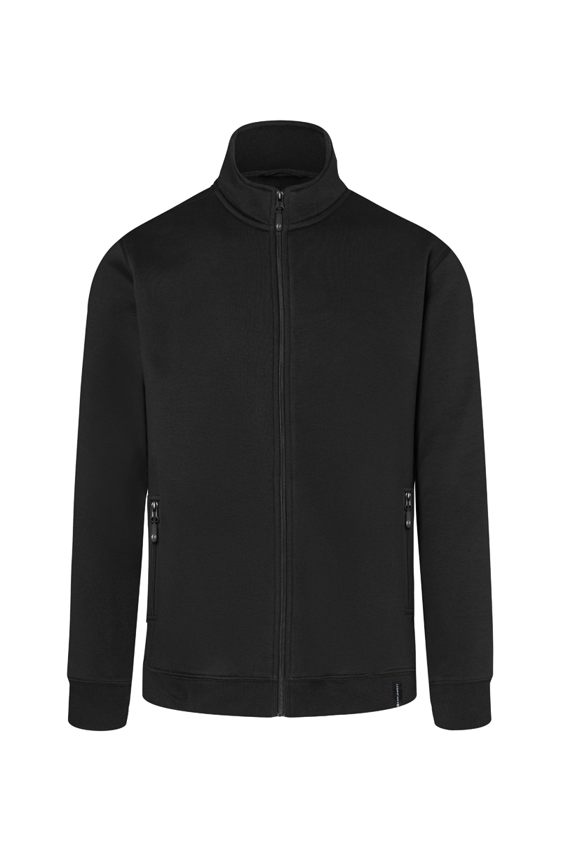 Sweatjacke Herren Schwarz – Herren Workwear Sweatjacke Soft-Face, Detailansicht