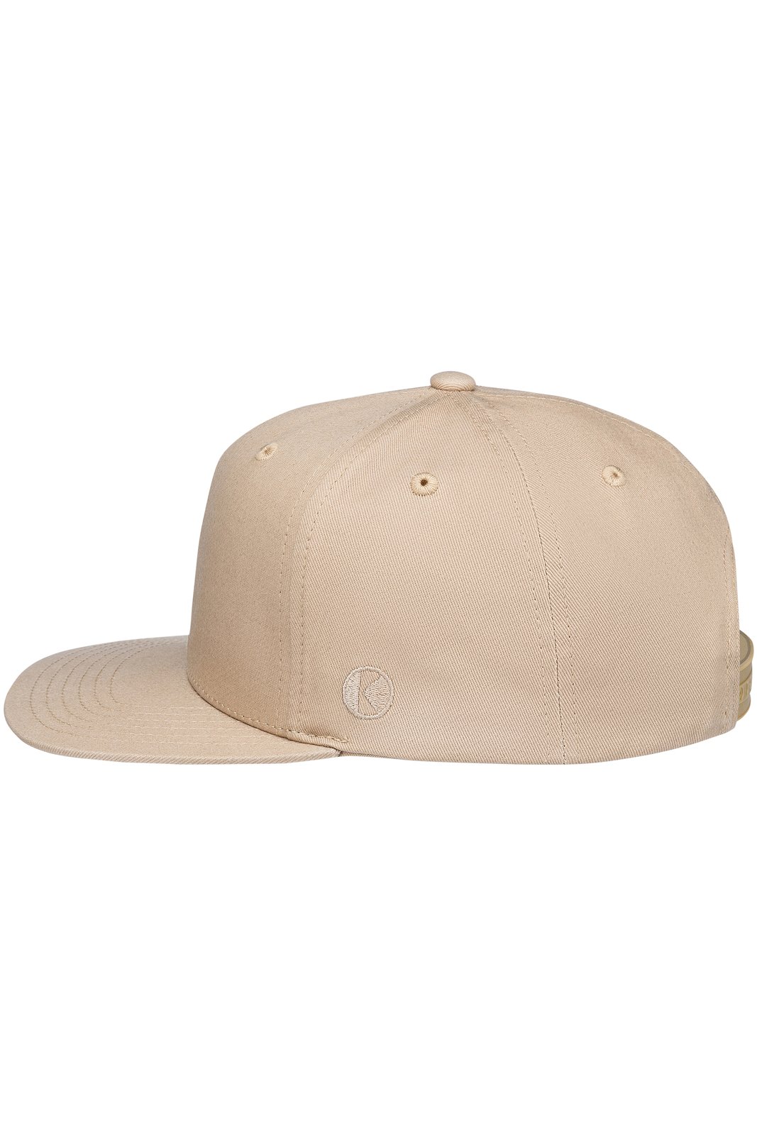 Basecap Unisex Beige – Flat Cap Classic, Detailansicht