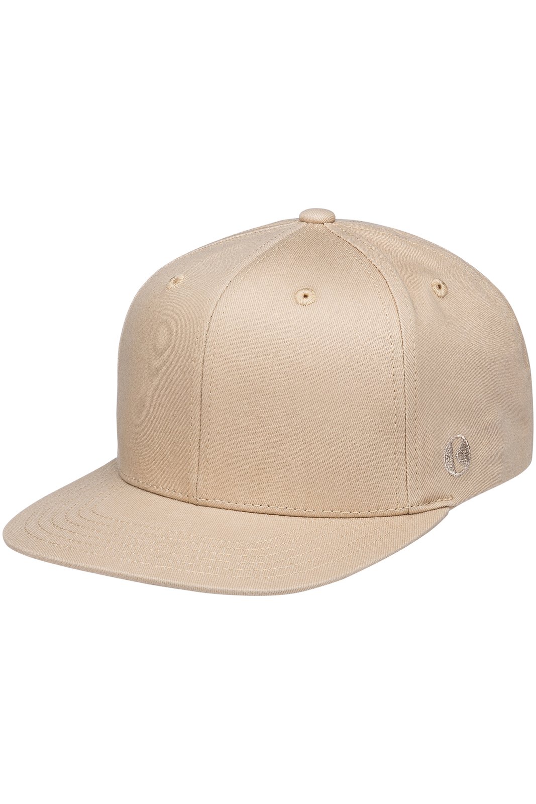 Basecap Unisex Beige – Flat Cap Classic, Detailansicht