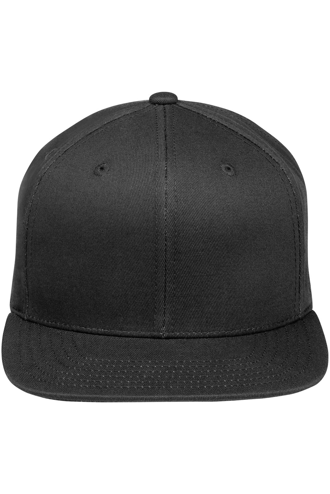 Basecap Unisex Schwarz – Flat Cap Classic, Detailansicht