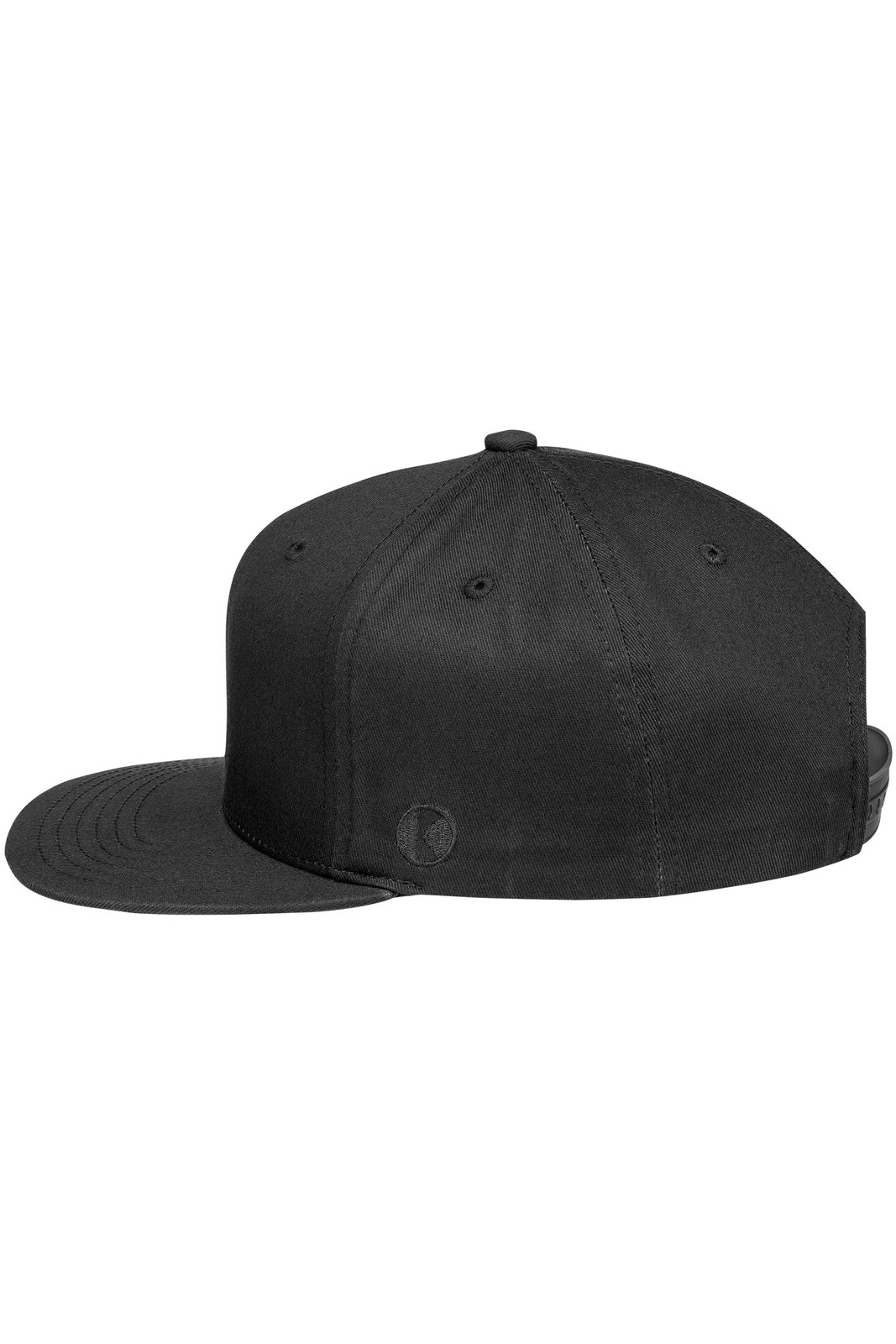 Basecap Unisex Schwarz – Flat Cap Classic, Detailansicht