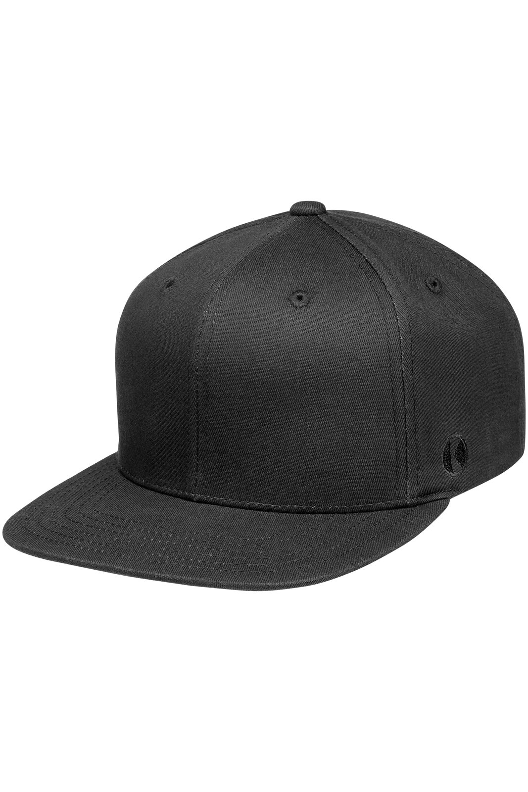 Basecap Unisex Schwarz – Flat Cap Classic, Detailansicht