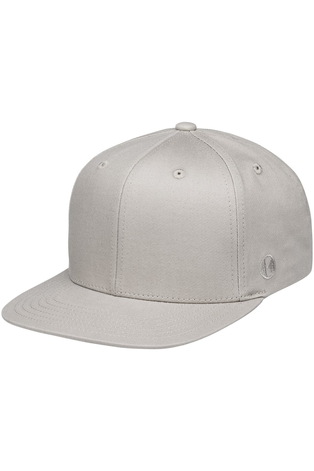 Basecap Unisex Steingrau – Flat Cap Classic, Detailansicht