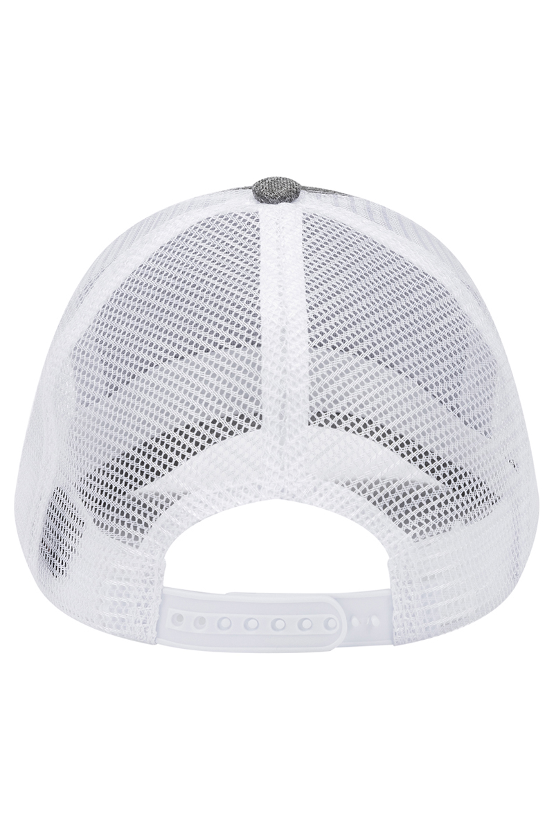 Basecap Unisex Grau meliert/Weiß – Trucker Mesh Cap, Detailansicht