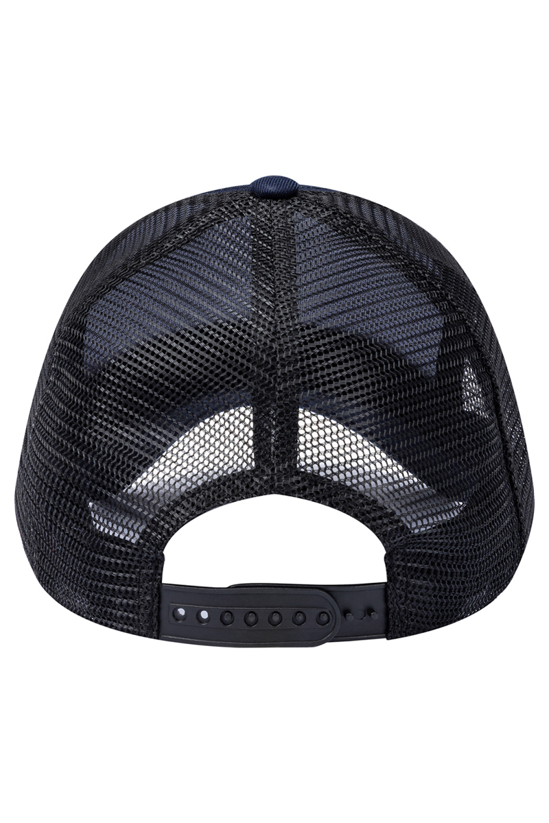 Basecap Unisex Marine/Schwarz – Trucker Mesh Cap, Detailansicht