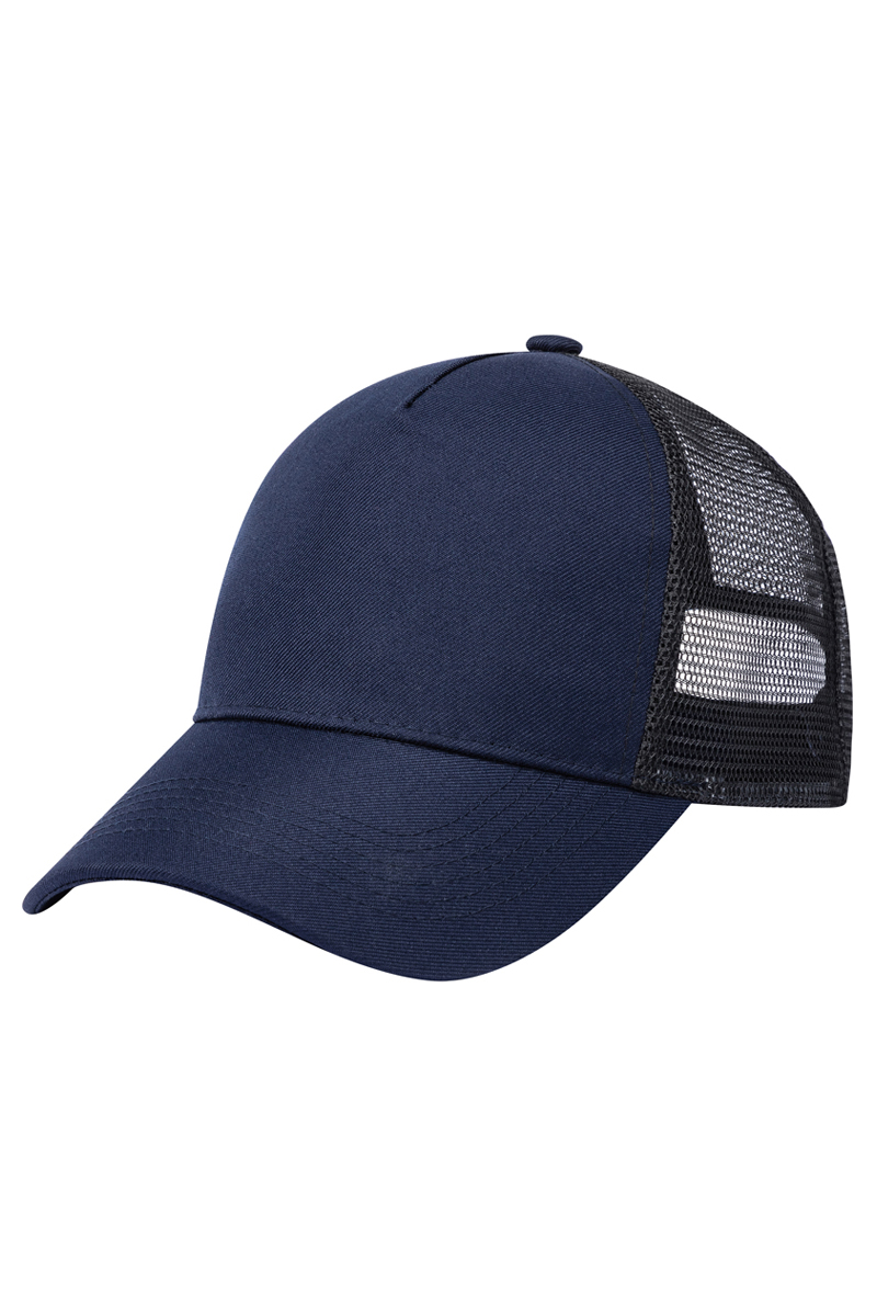 Basecap Unisex Marine/Schwarz – Trucker Mesh Cap, Detailansicht