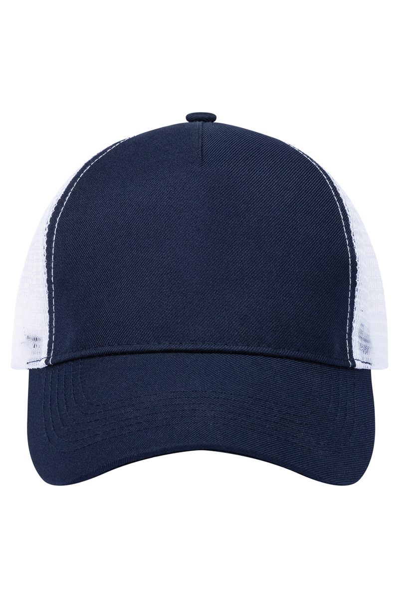 Basecap Unisex Marine/Weiß – Trucker Mesh Cap, Detailansicht
