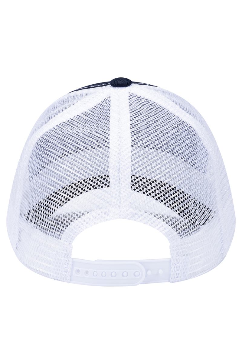 Basecap Unisex Marine/Weiß – Trucker Mesh Cap, Detailansicht