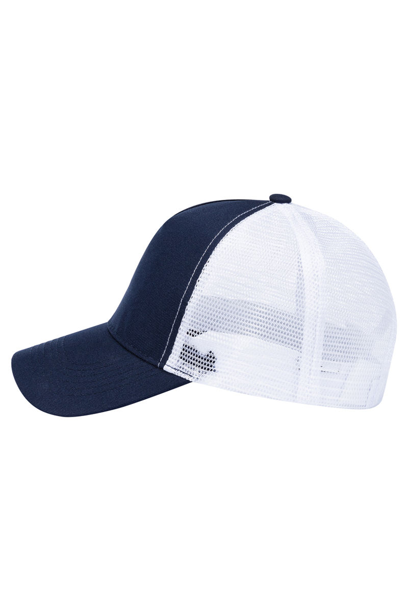 Basecap Unisex Marine/Weiß – Trucker Mesh Cap, Detailansicht
