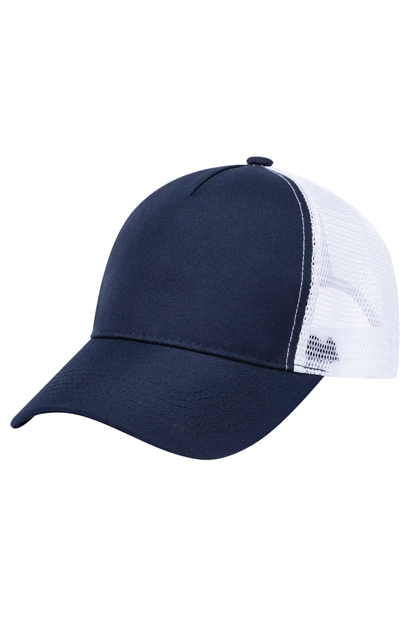 Basecap Unisex Marine/Weiß – Trucker Mesh Cap, Detailansicht
