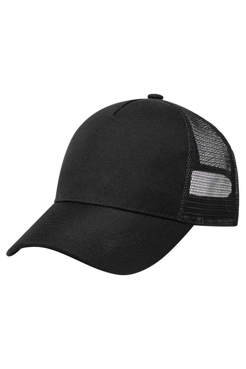 Basecap Unisex Schwarz/Schwarz – Trucker Mesh Cap, Detailansicht