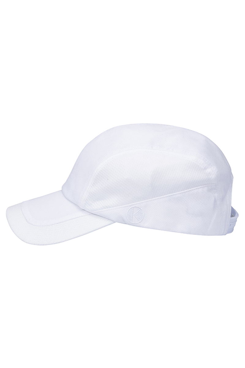 Basecap Unisex Weiß – Performance Cap, Detailansicht