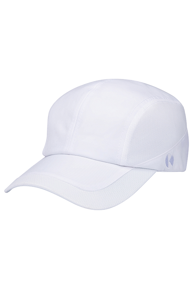 Basecap Unisex Weiß – Performance Cap, Detailansicht