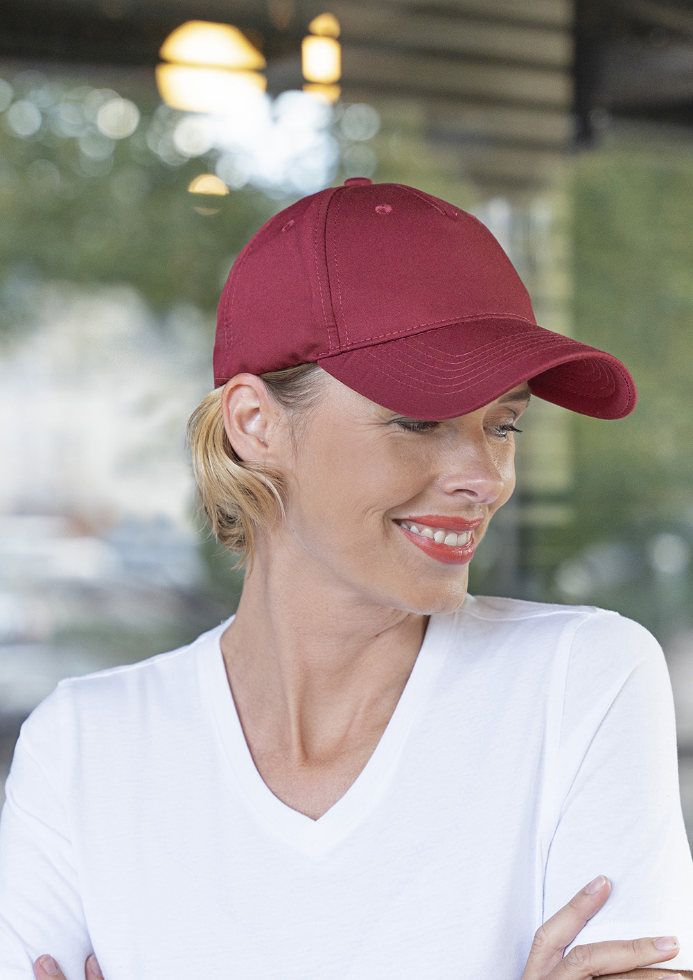 Basecap Unisex Bordeaux – 5-Panel Stretch Cap