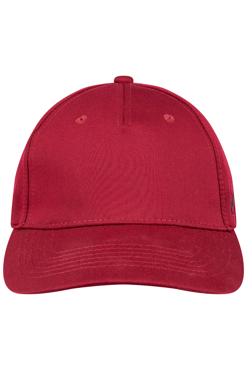 Basecap Unisex Bordeaux – 5-Panel Stretch Cap, Detailansicht