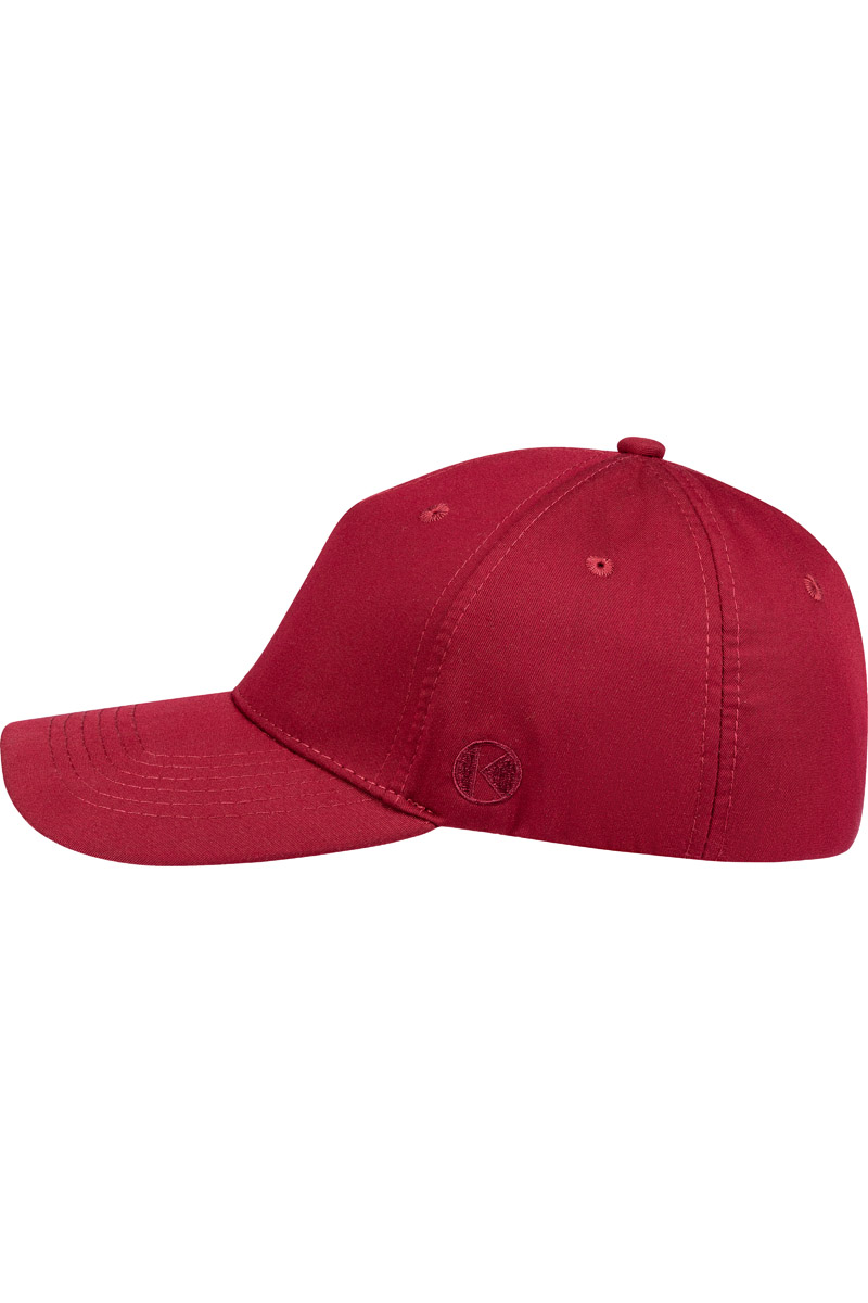 Basecap Unisex Bordeaux – 5-Panel Stretch Cap, Detailansicht