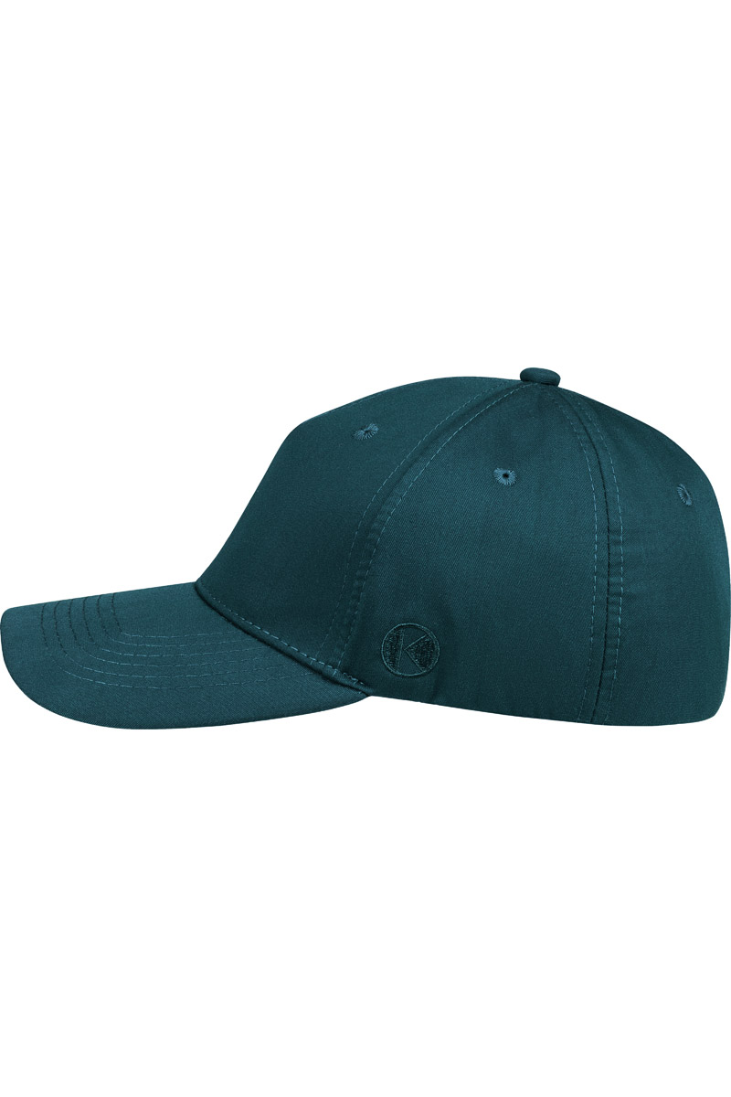 Basecap Unisex Piniengrün – 5-Panel Stretch Cap, Detailansicht