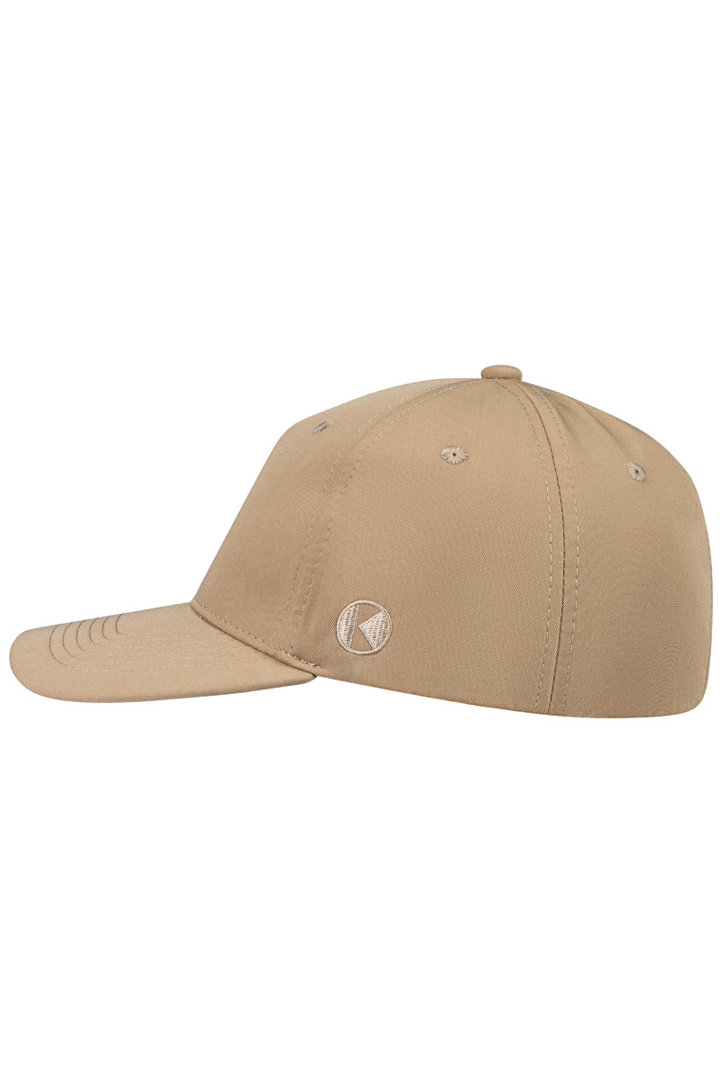 Basecap Unisex Sand – 5-Panel Stretch Cap, Detailansicht