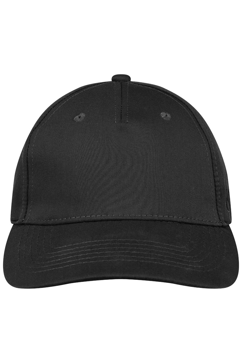 Basecap Unisex Schwarz – 5-Panel Stretch Cap, Detailansicht