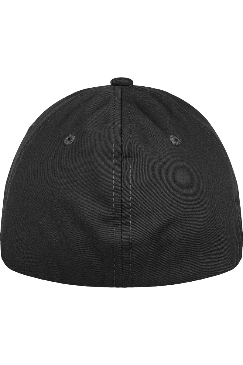 Basecap Unisex Schwarz – 5-Panel Stretch Cap, Detailansicht
