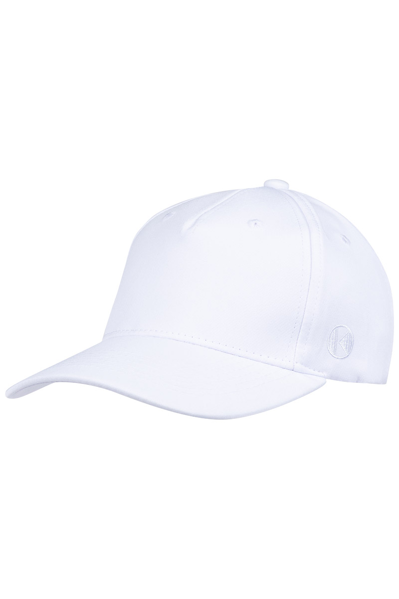 Basecap Unisex Weiß – 5-Panel Stretch Cap, Detailansicht