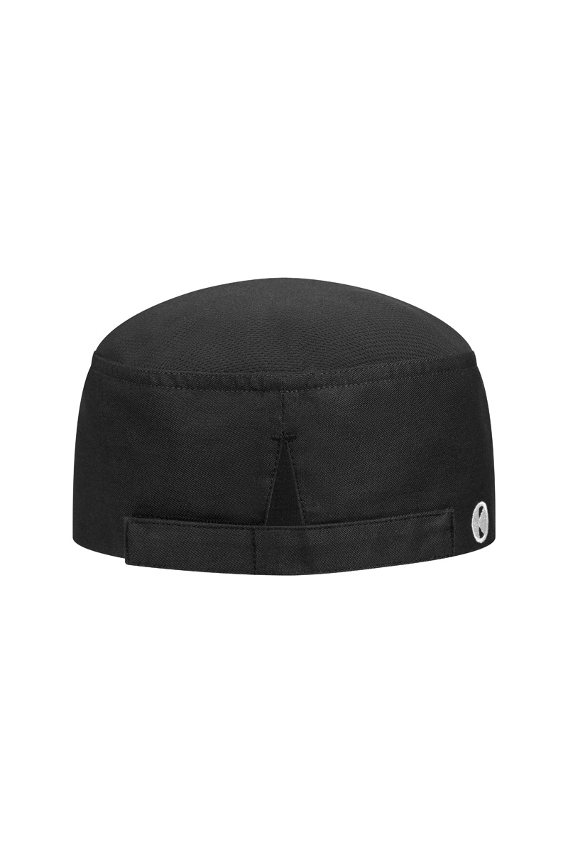 Kochmütze Unisex Schwarz – Kochmütze Beanie mit atmungsaktivem Netzeinsatz, Detailansicht