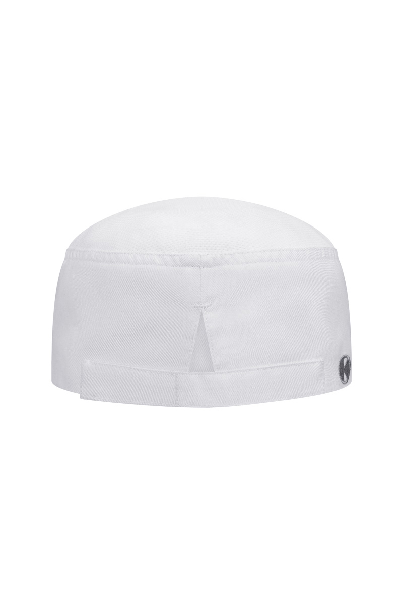 Kochmütze Unisex Weiß – Kochmütze Beanie mit atmungsaktivem Netzeinsatz, Detailansicht