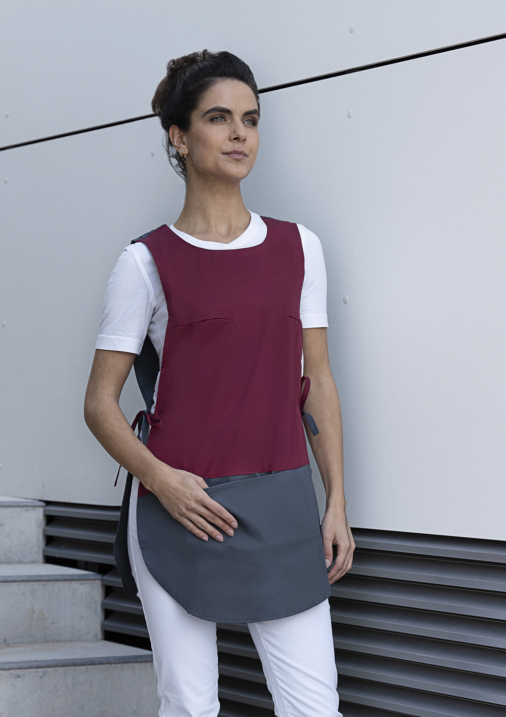 Kasack Unisex Bordeaux – Überwurfkasack Bea Anthrazit