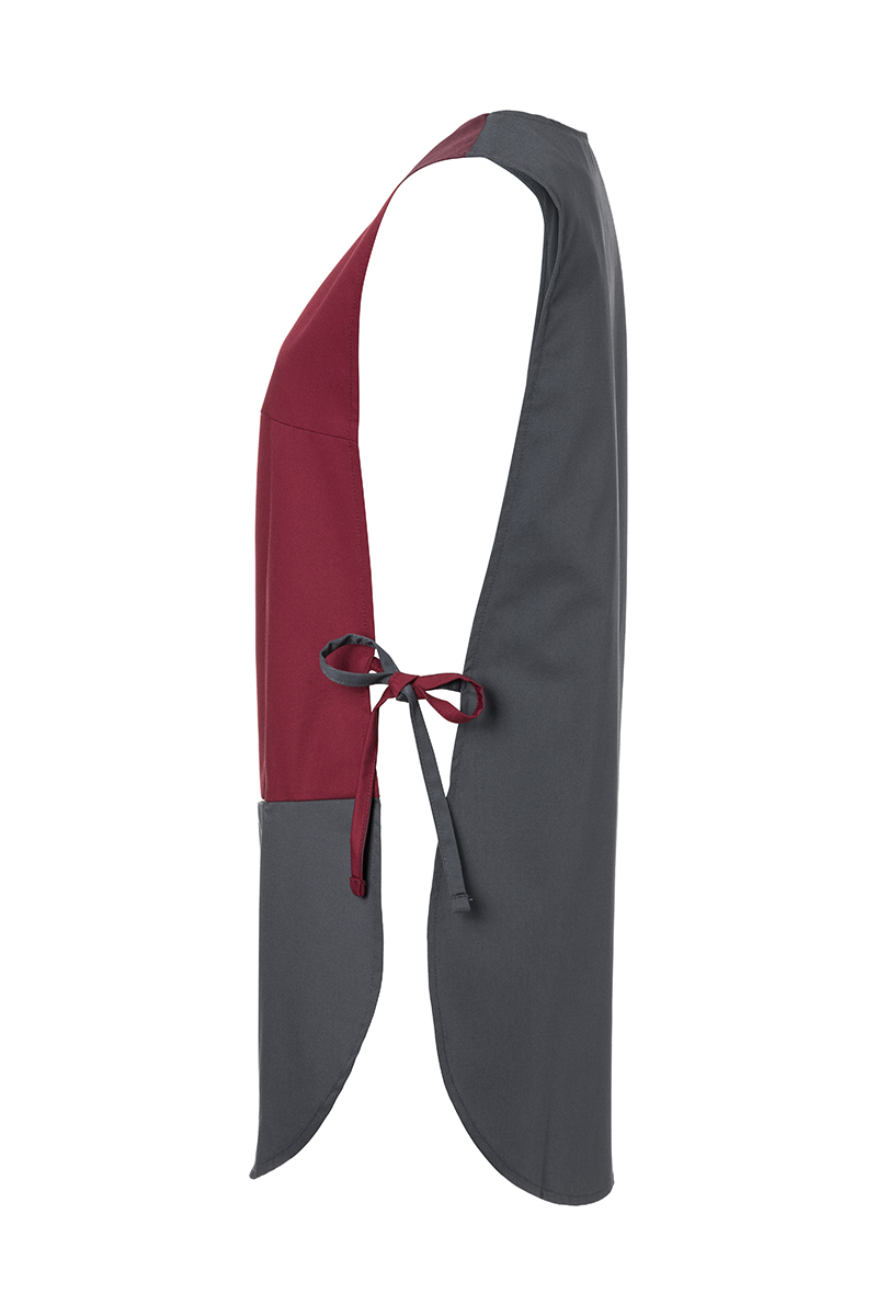 Kasack Unisex Bordeaux – Überwurfkasack Bea Anthrazit, Detailansicht