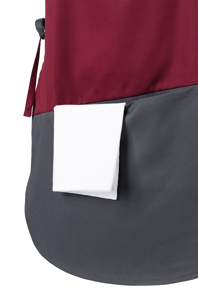 Kasack Unisex Bordeaux – Überwurfkasack Bea Anthrazit, Detailansicht