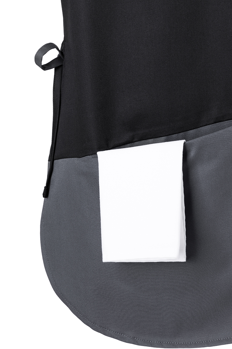 Kasack Unisex Schwarz – Überwurfkasack Bea Anthrazit, Detailansicht