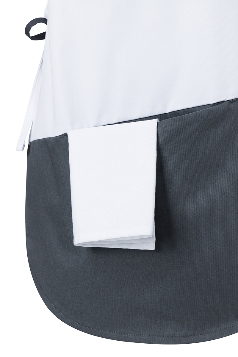 Kasack Unisex Weiß – Überwurfkasack Bea Anthrazit, Detailansicht