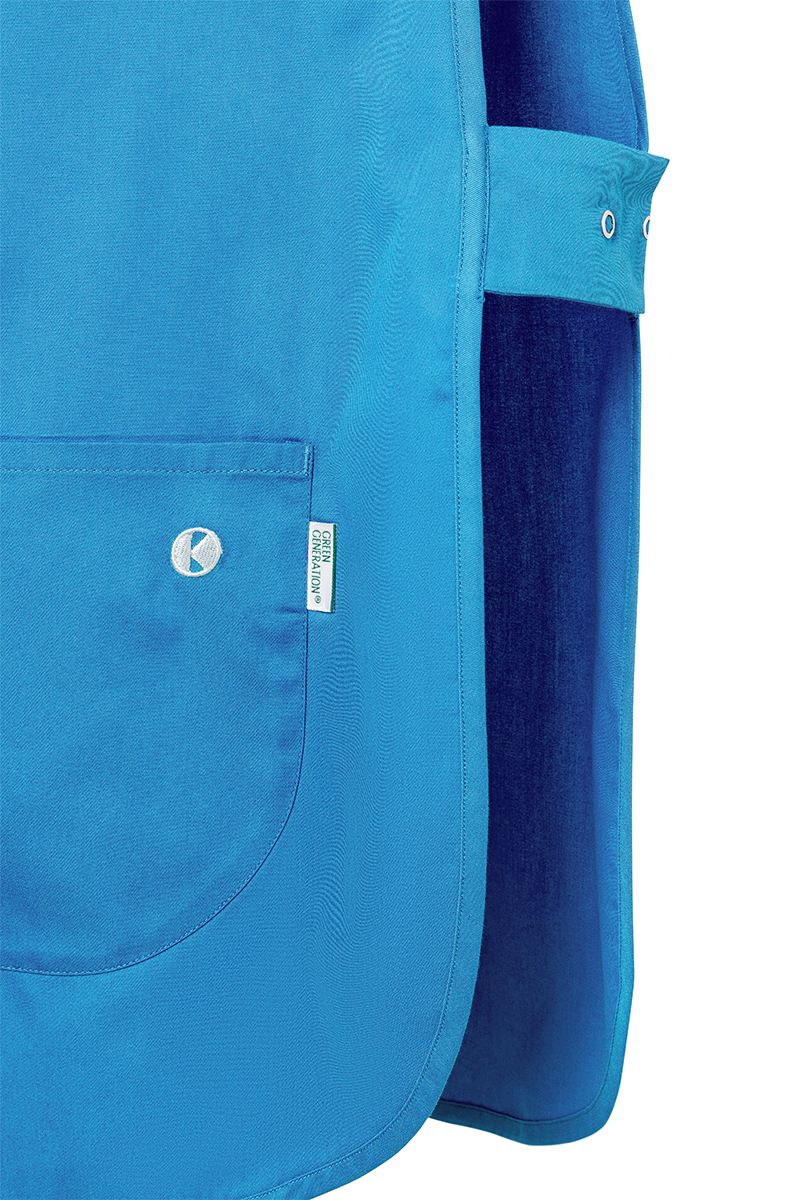Kasack Unisex Pazifikblau – Überwurfkasack Essential, Detailansicht