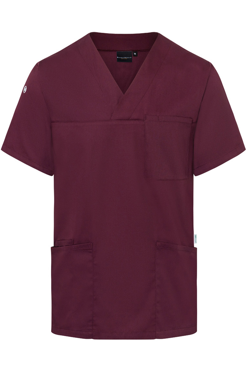 Kasack Herren Aubergine – Kurzarm Herren-Schlupfkasack Essential, Detailansicht