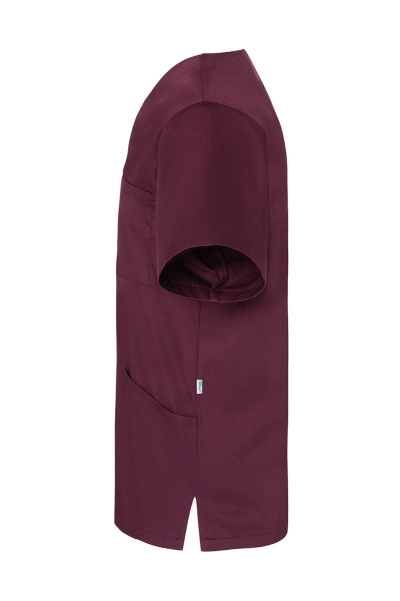 Kasack Herren Aubergine – Kurzarm Herren-Schlupfkasack Essential, Detailansicht