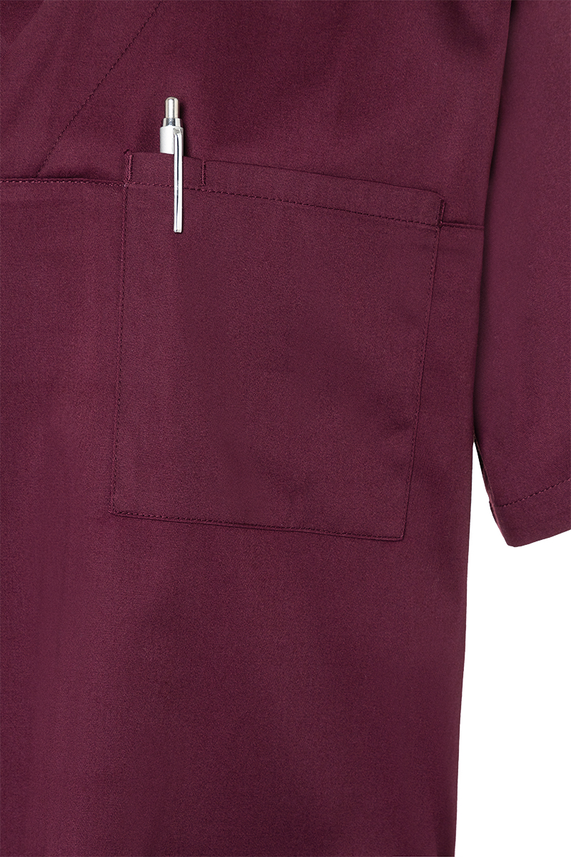 Kasack Herren Aubergine – Kurzarm Herren-Schlupfkasack Essential, Detailansicht
