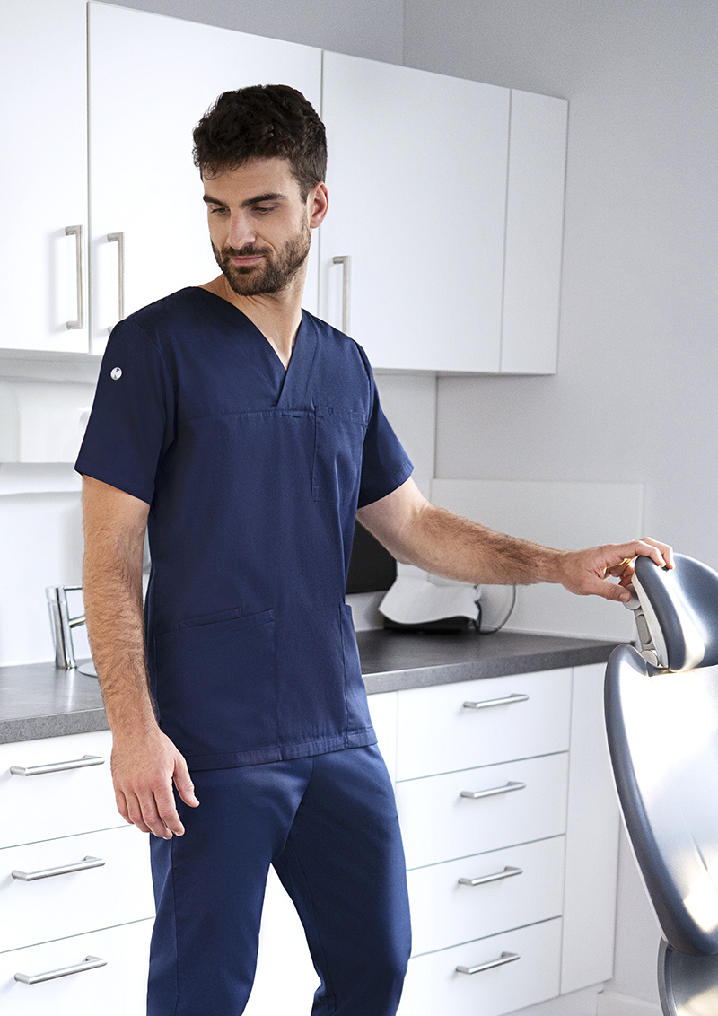 Kasack Herren Marine – Kurzarm Herren-Schlupfkasack Essential