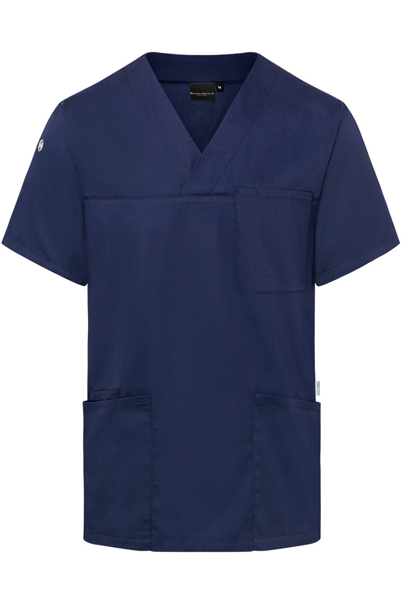 Kasack Herren Marine – Kurzarm Herren-Schlupfkasack Essential, Detailansicht