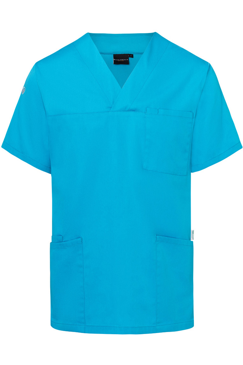 Kasack Herren Pazifikblau – Kurzarm Herren-Schlupfkasack Essential